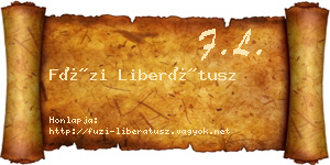 Füzi Liberátusz névjegykártya